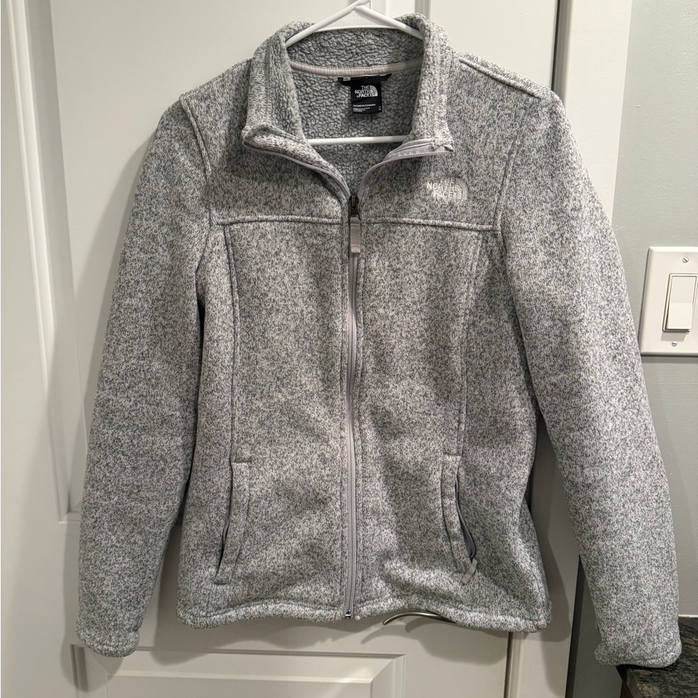 The North Face Heathered Gray Zippered Fleece  Size M